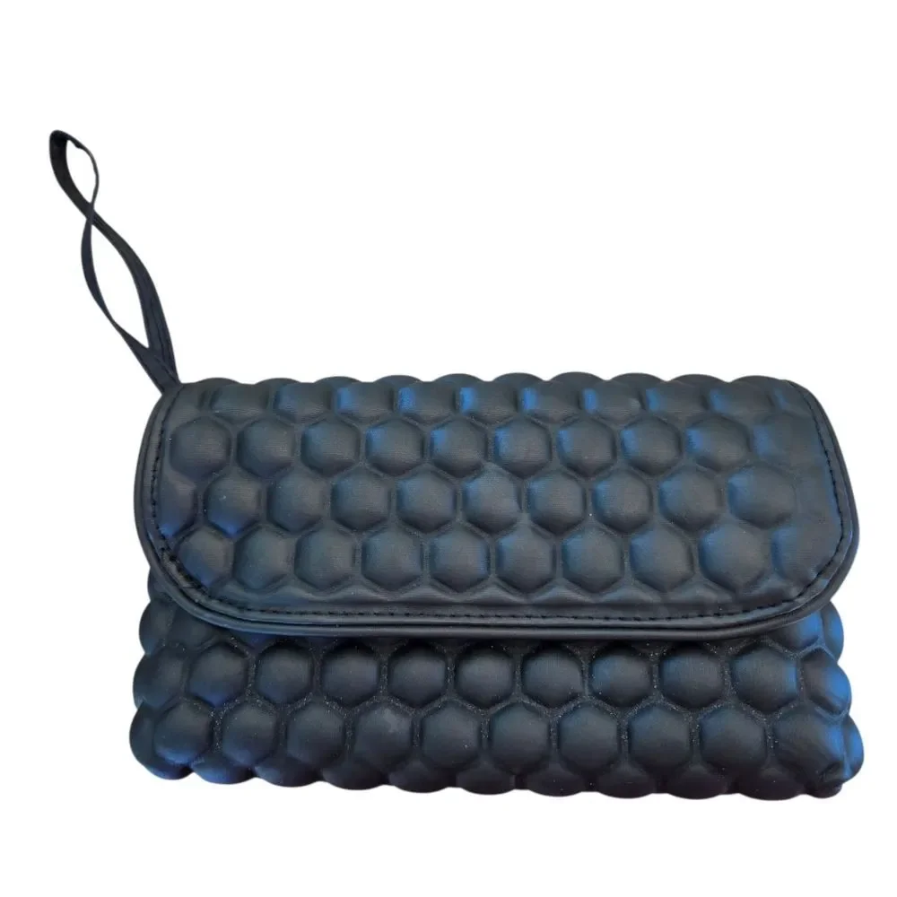 The Bump Bag Cosmetics Organizer Tri-fold Travel Clutch Black